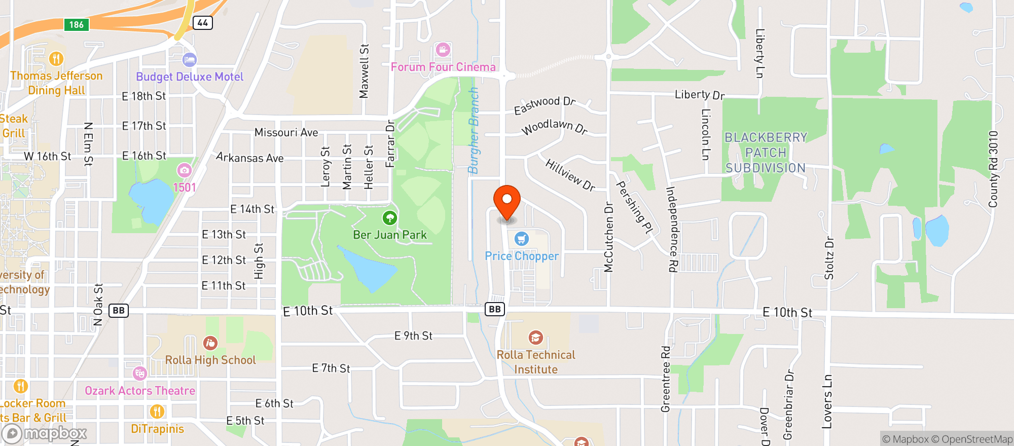 Map showing El Maguey Mexican Restaurant