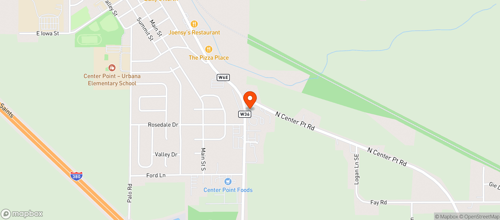 Map showing Corner Store