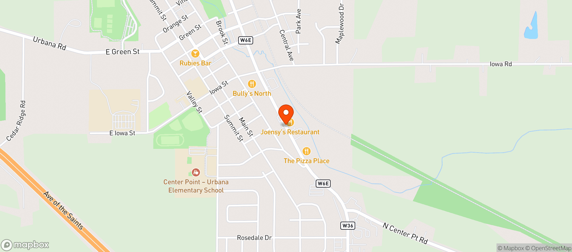 Map showing La Cantina Bar & Grill