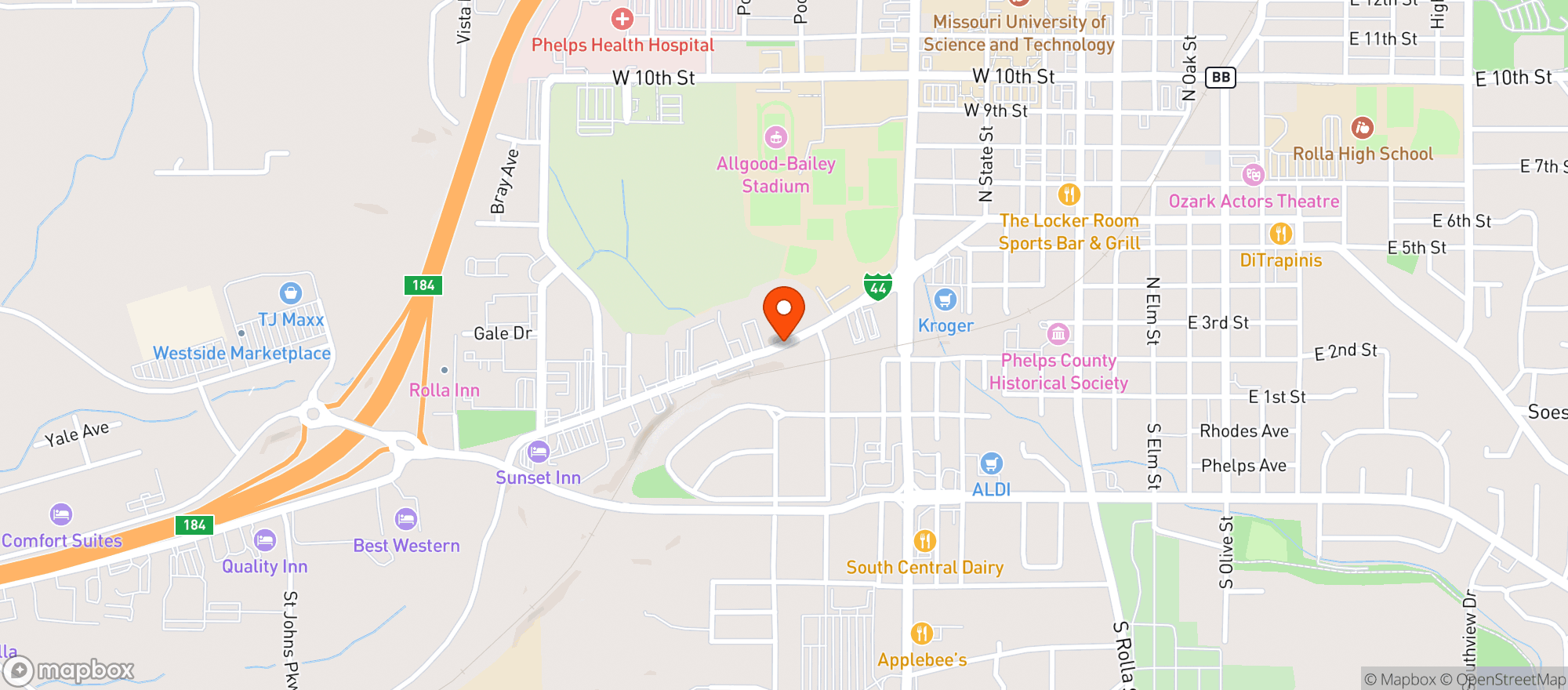 Map showing Bad Habits Liquor Store