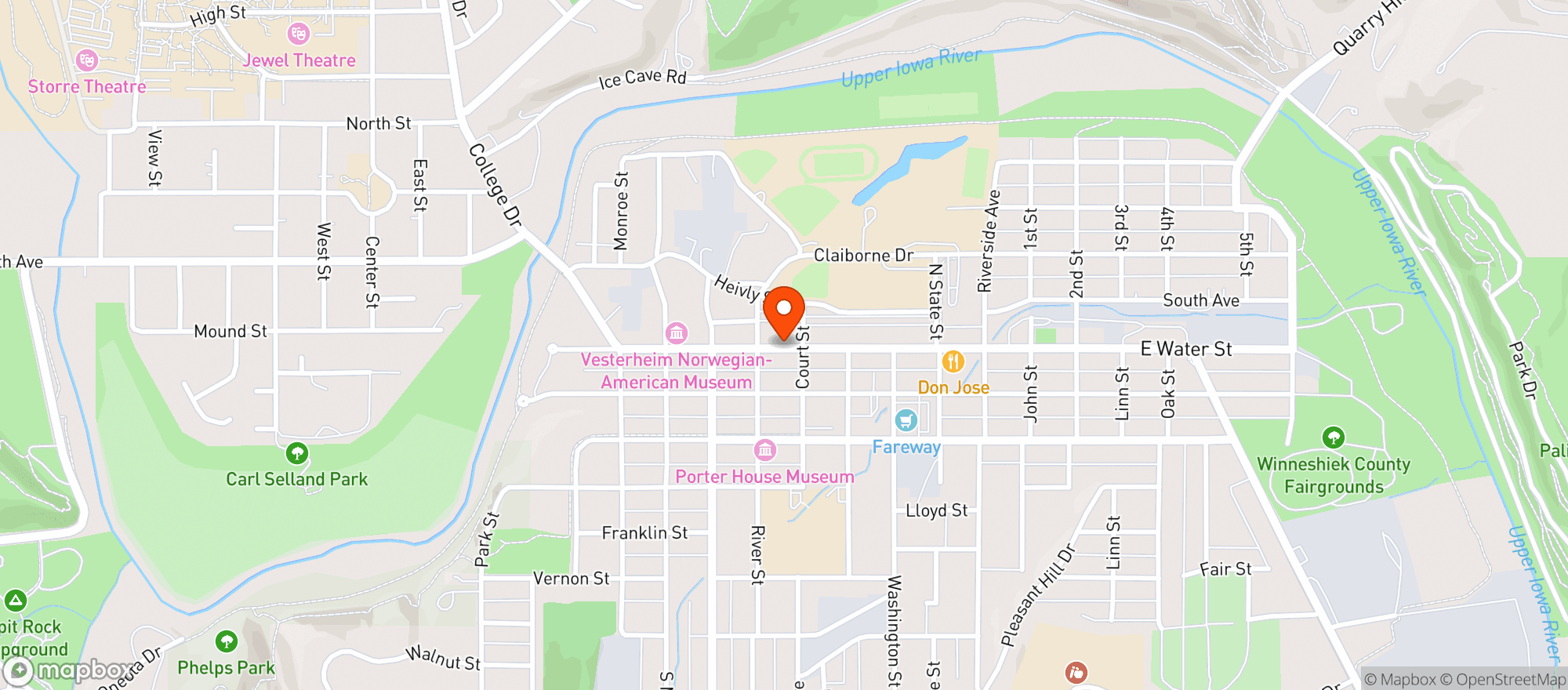 Map showing Oneota Community Co-Op