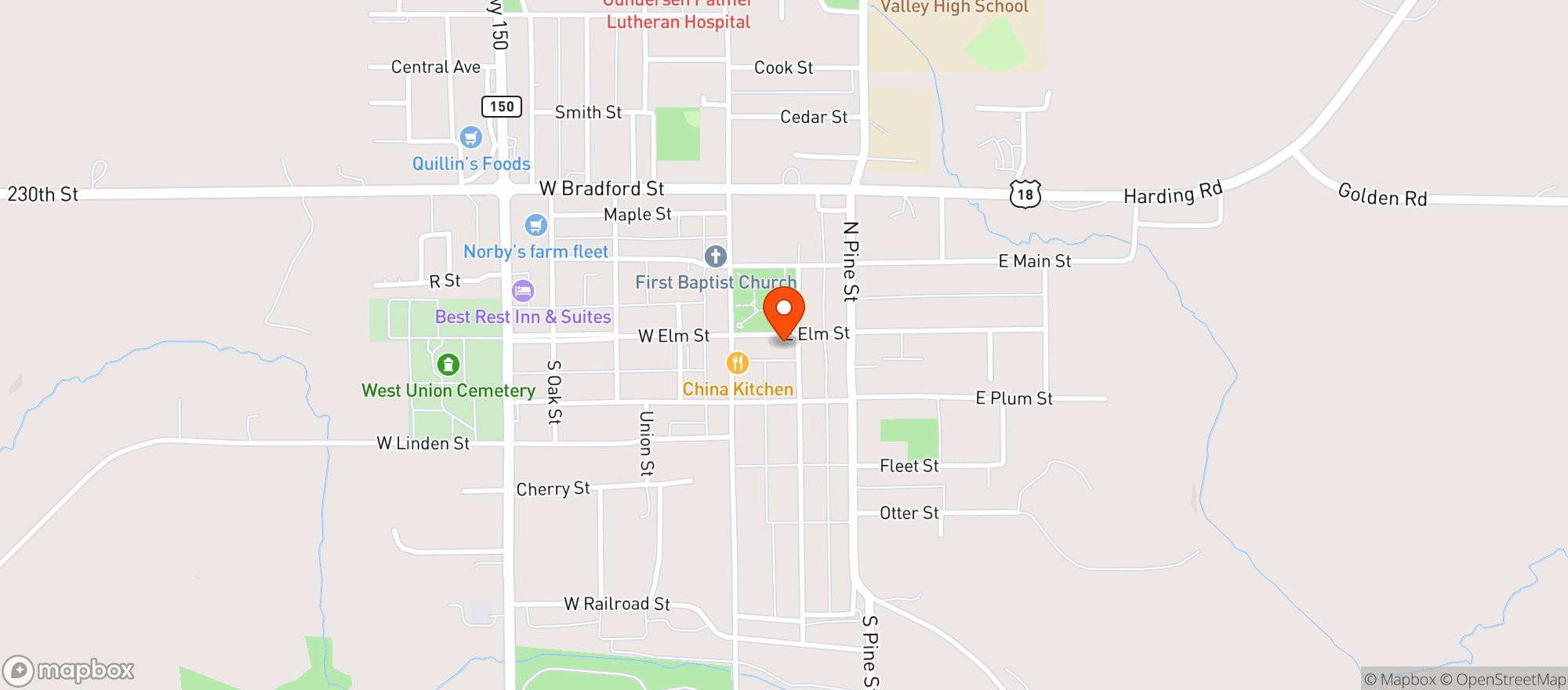 Map showing Euphoria Coffee