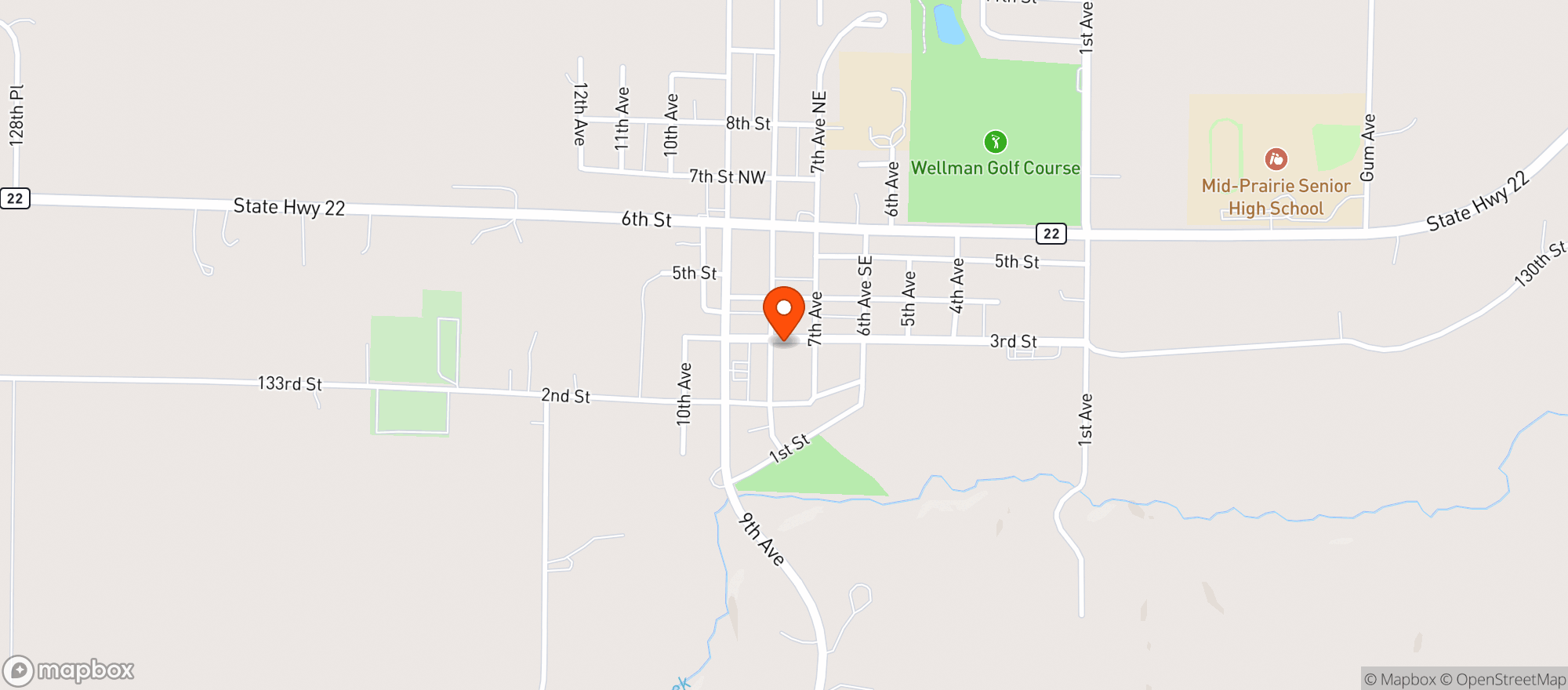 Map showing Freeman Foods