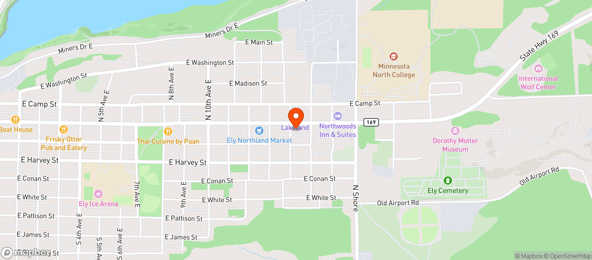 Map showing Ely Liquor