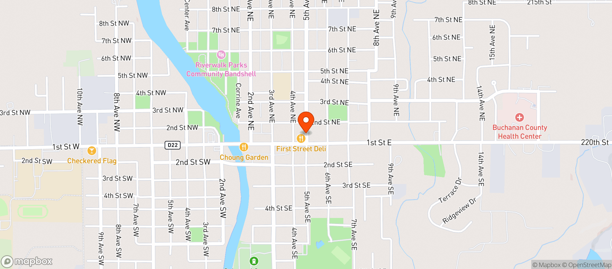 Map showing Kwik Star