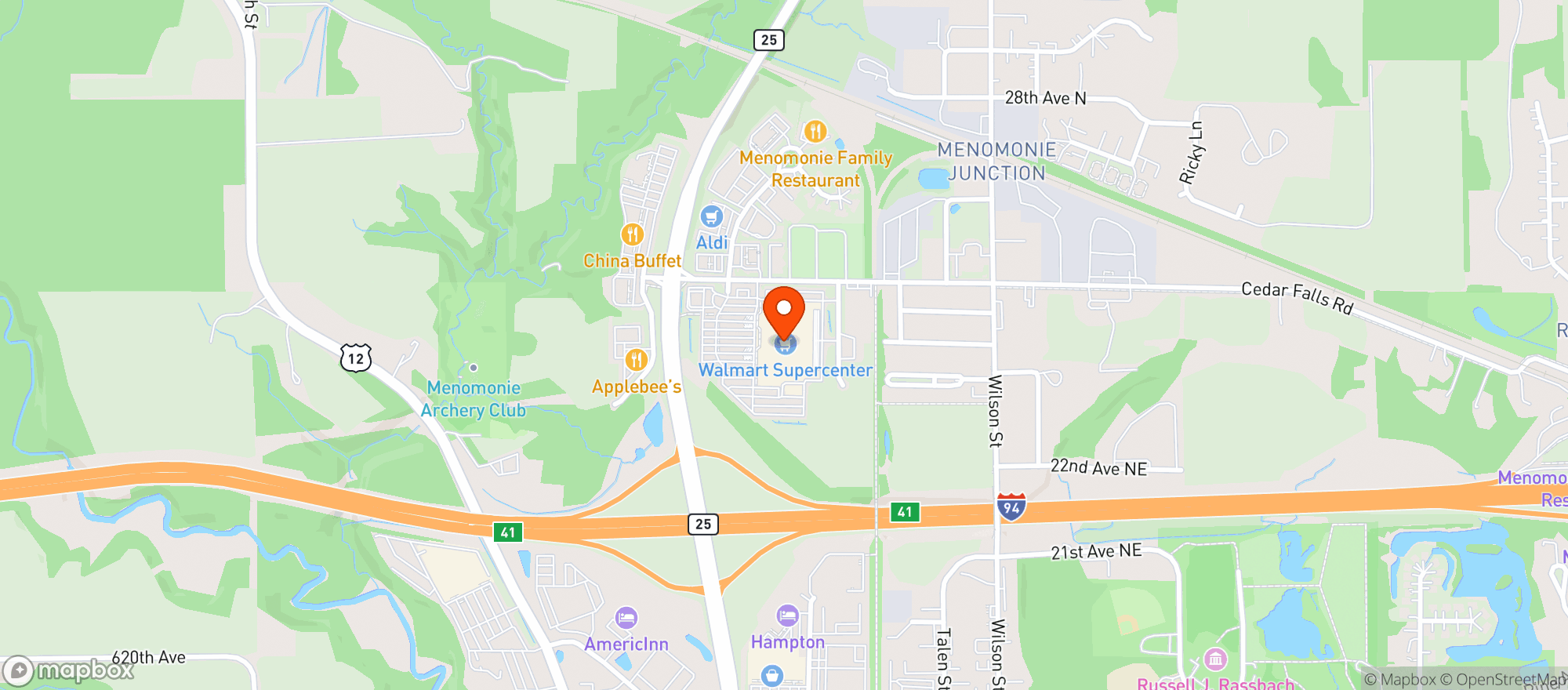 Map showing Walmart Supercenter