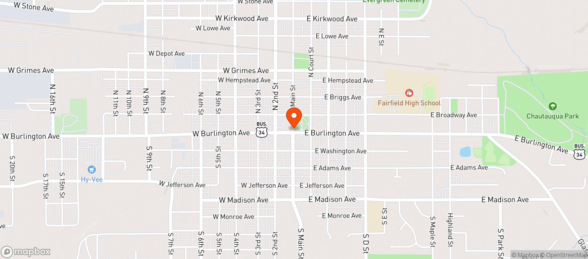 Map showing Elks Lodge #1192