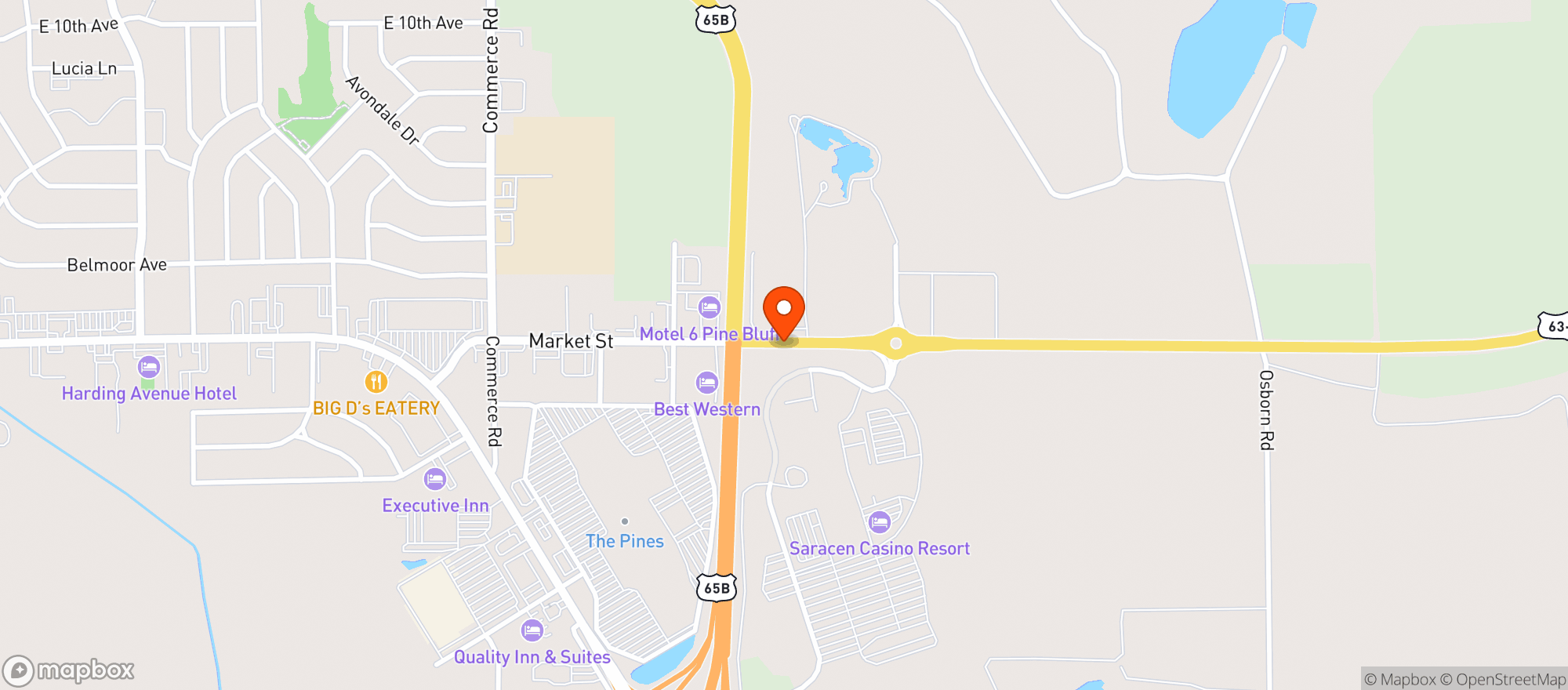 Map showing Saracen Casino Resort