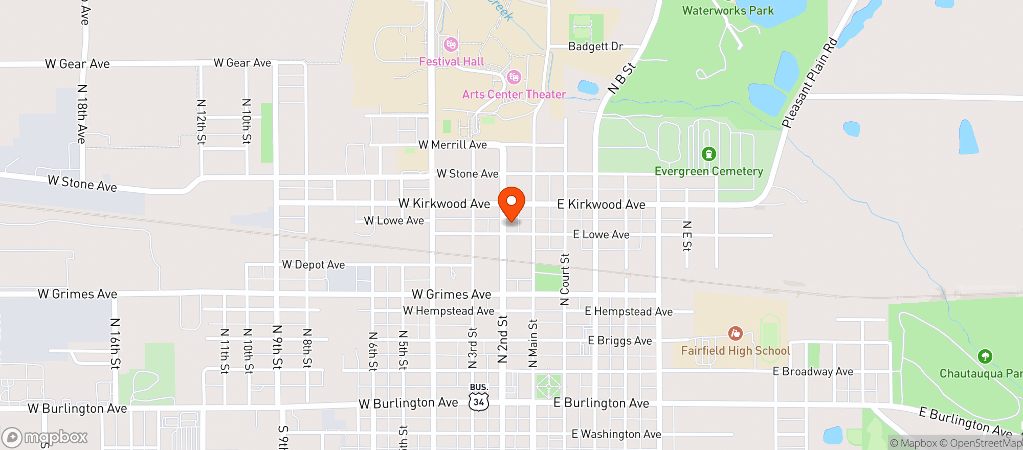 Map showing Everybodys Whole Foods