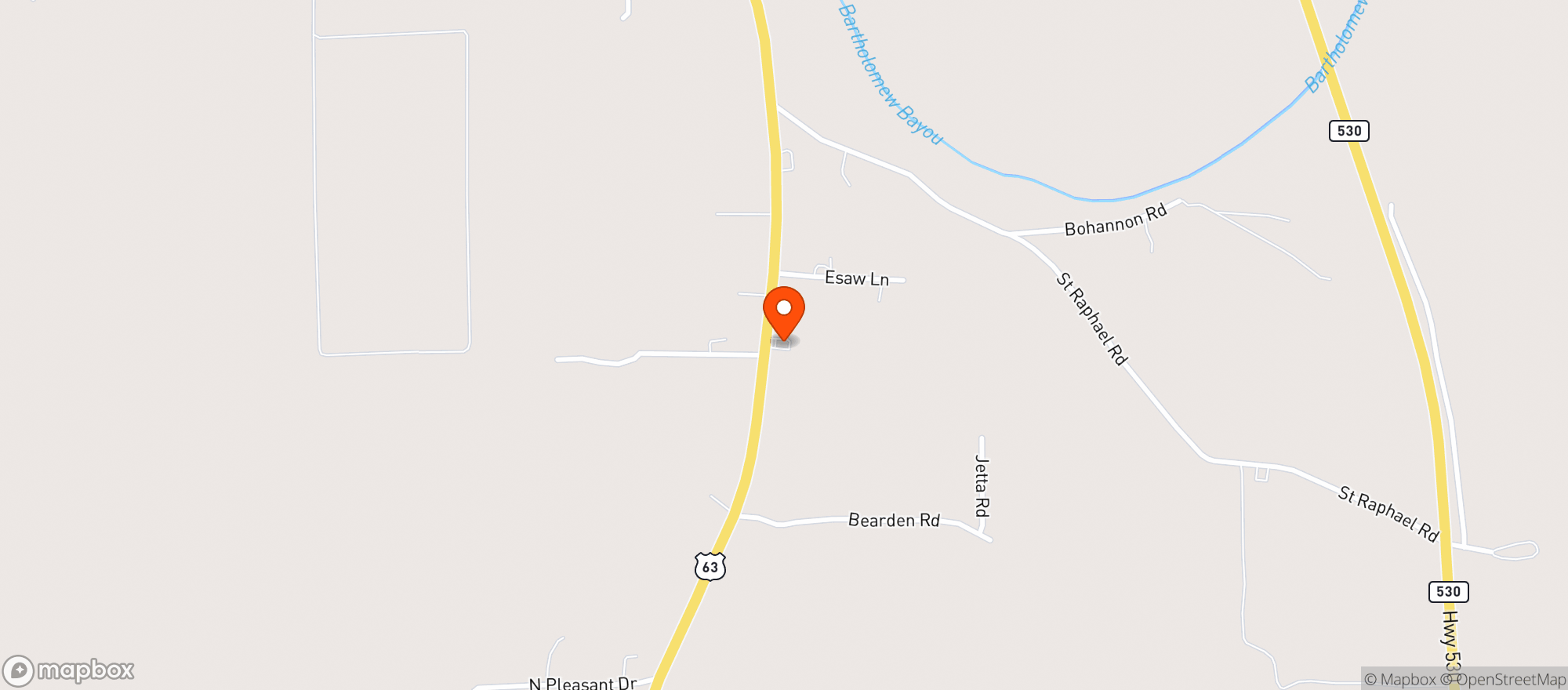Map showing J & B Liquor