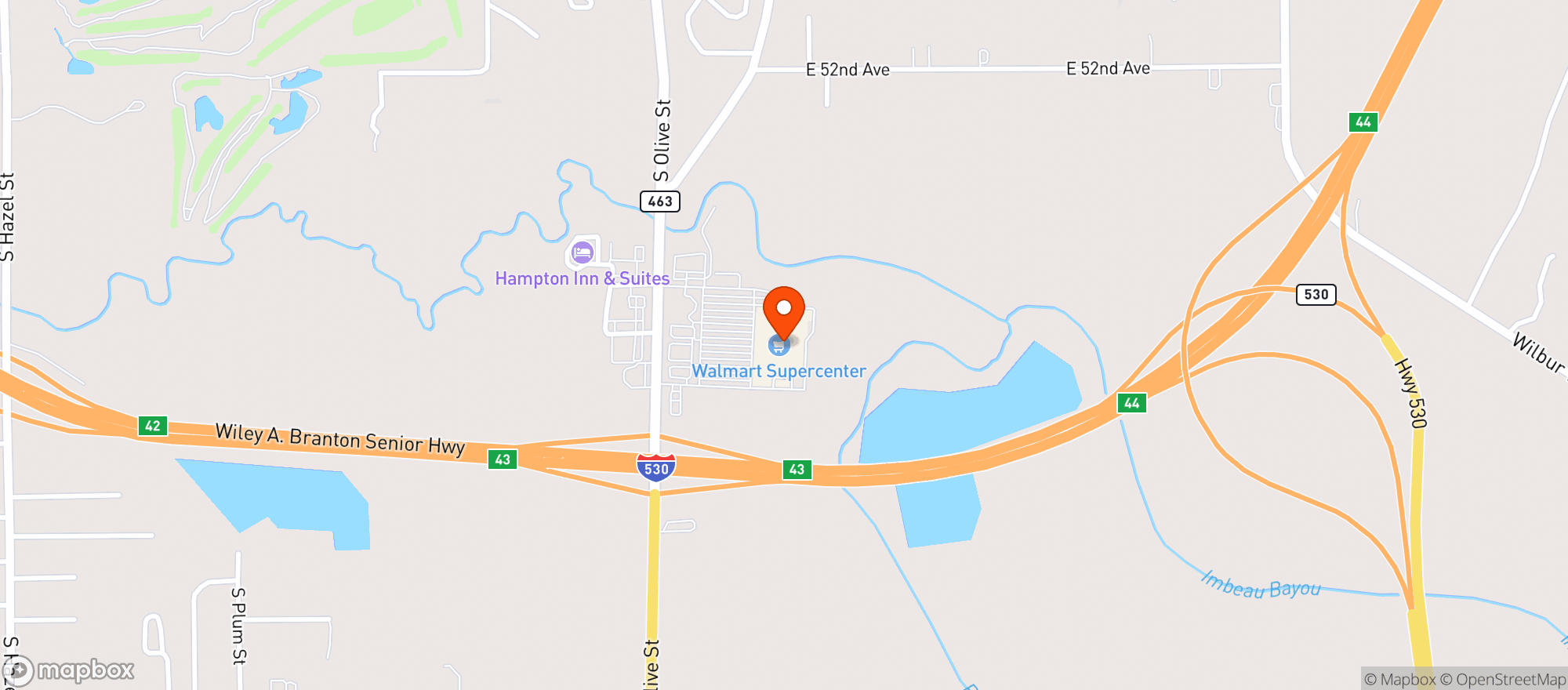 Map showing Walmart Supercenter