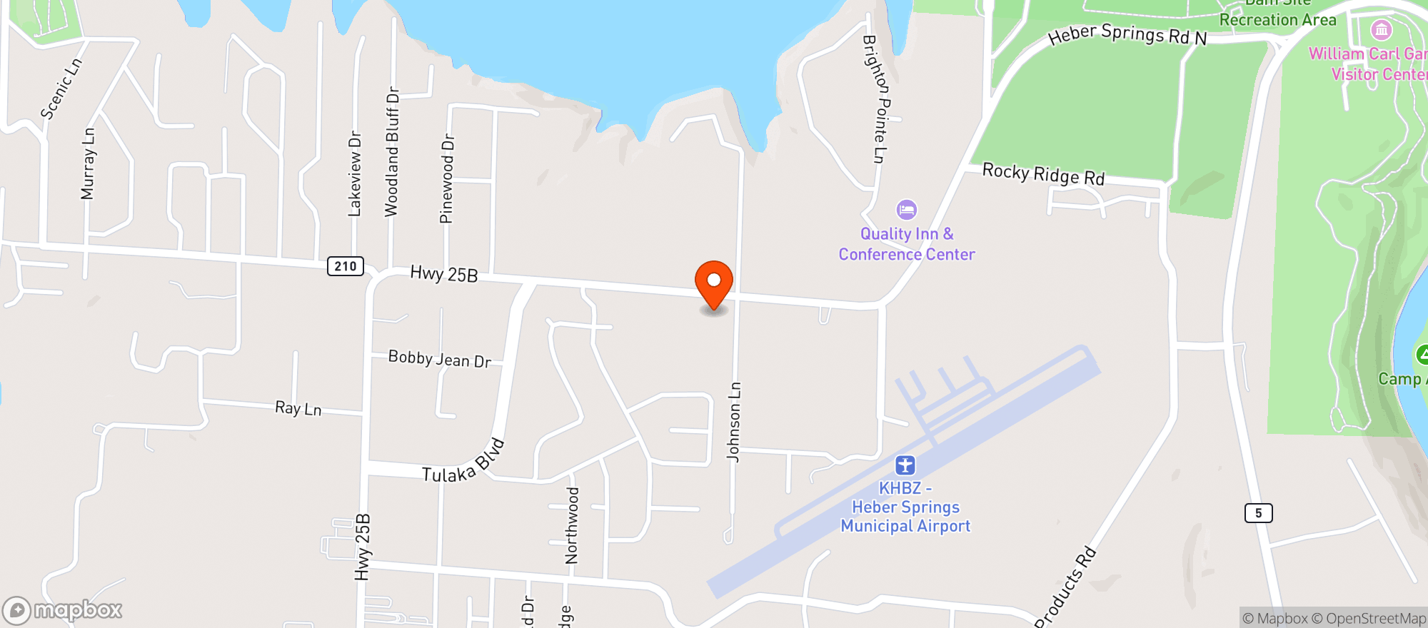 Map showing Bold - Heber Springs