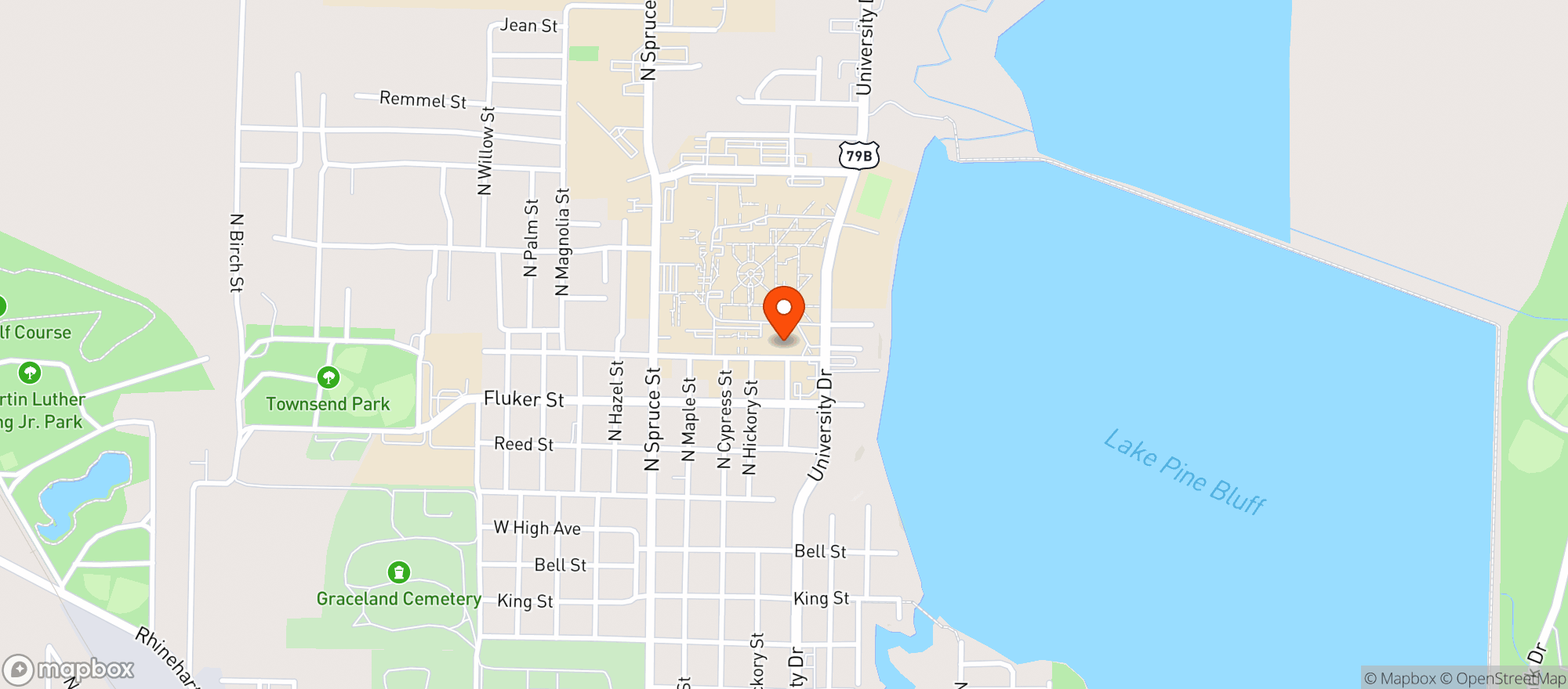 Map showing Uapb - Aramark