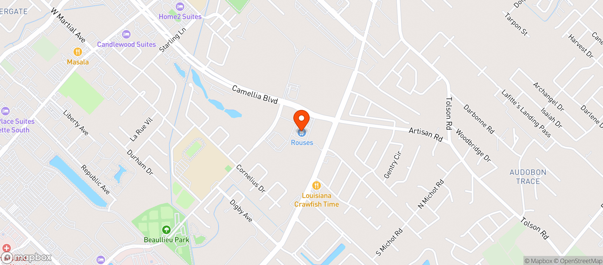 Map showing ROUSES SUPERMARKET #84