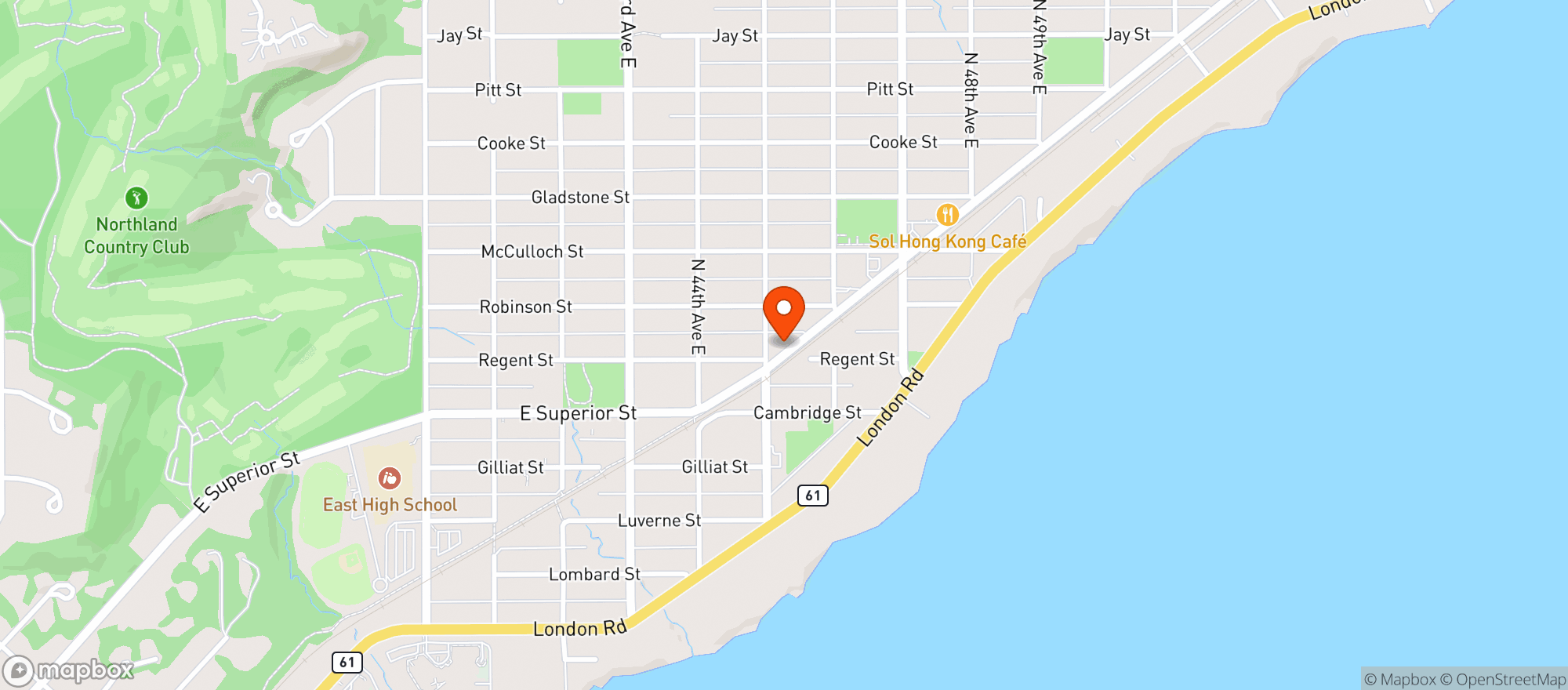 Map showing Lakeside Liquors