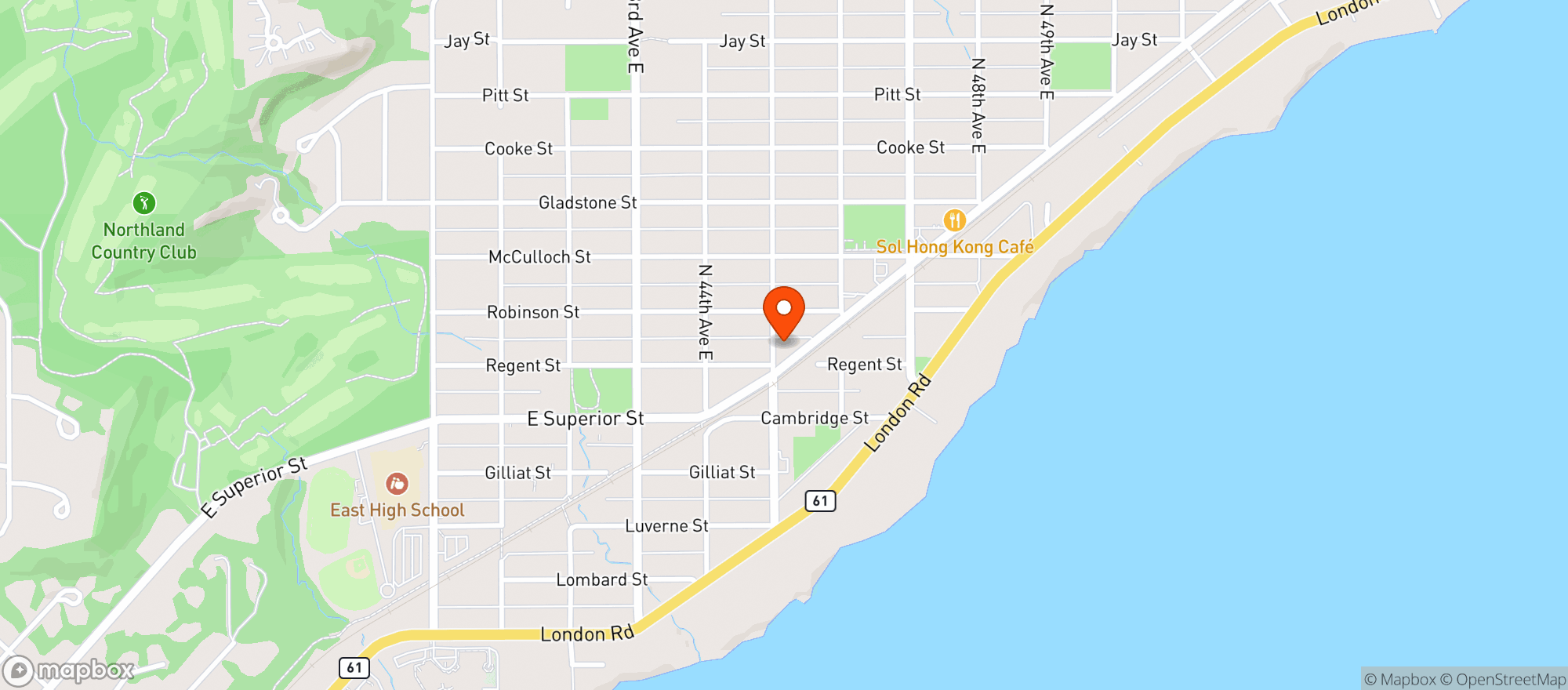 Map showing Duluth Studio Market