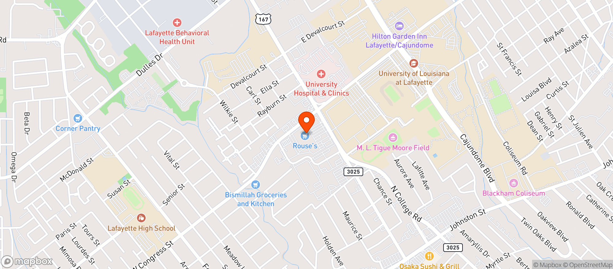 Map showing ROUSES SUPERMARKET #45