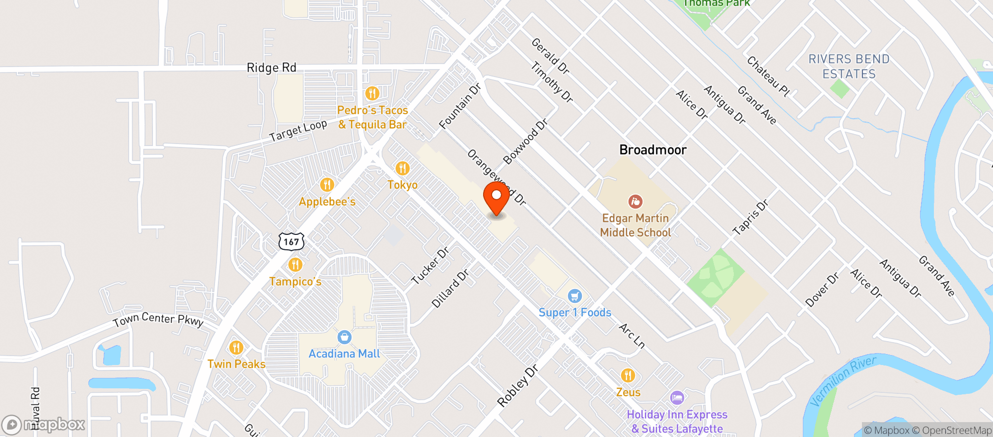 Map showing World Market Lafayette