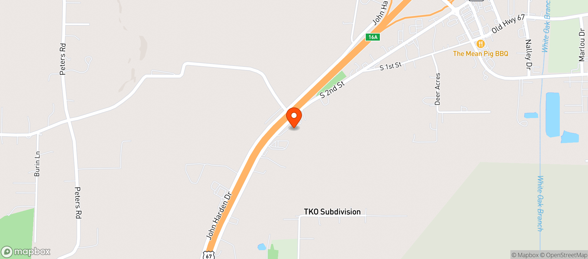 Map showing Ace Liquor Store