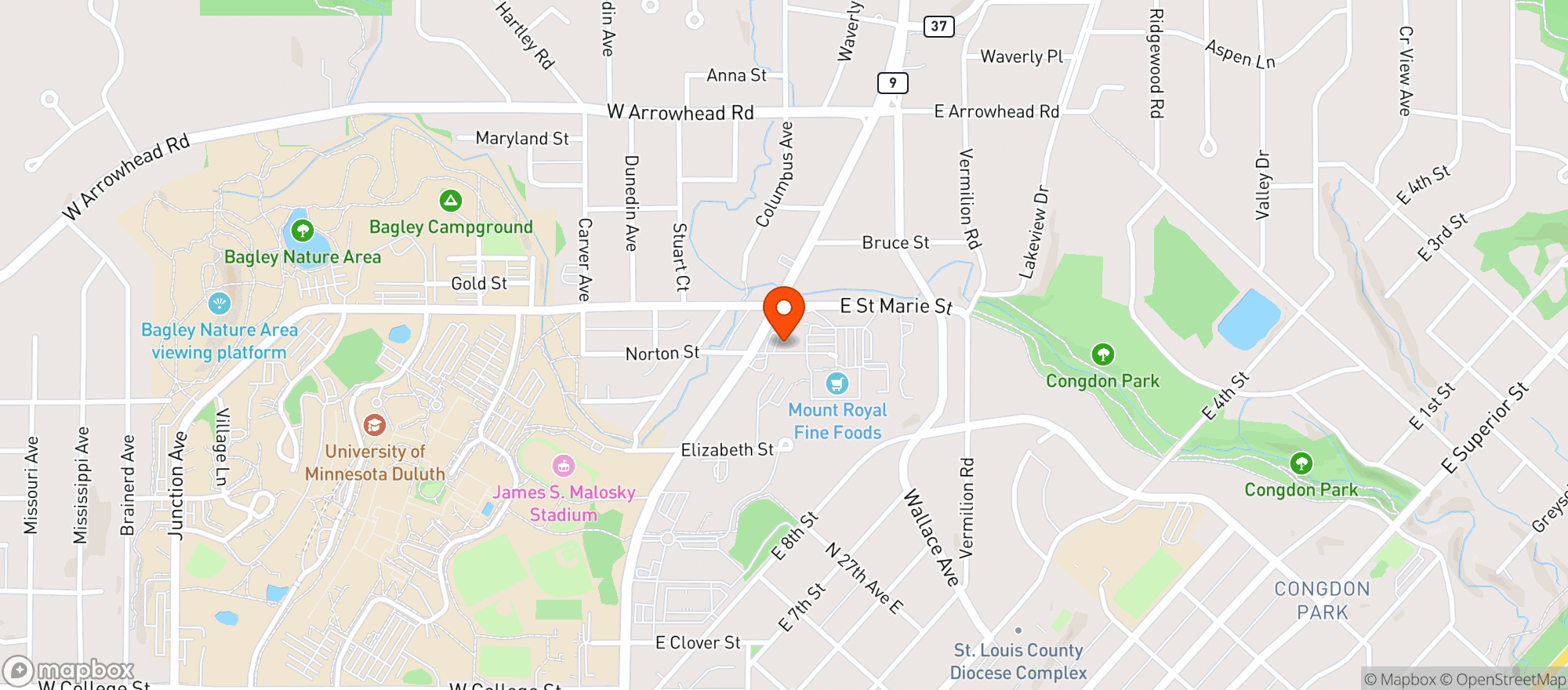 Map showing Mount Royal Bottle Shoppe/Beer Cave