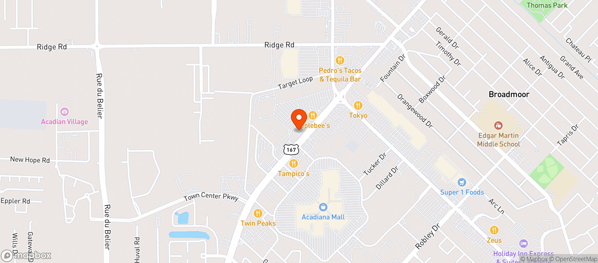 Map showing Vitamin Shoppe - Lafayette