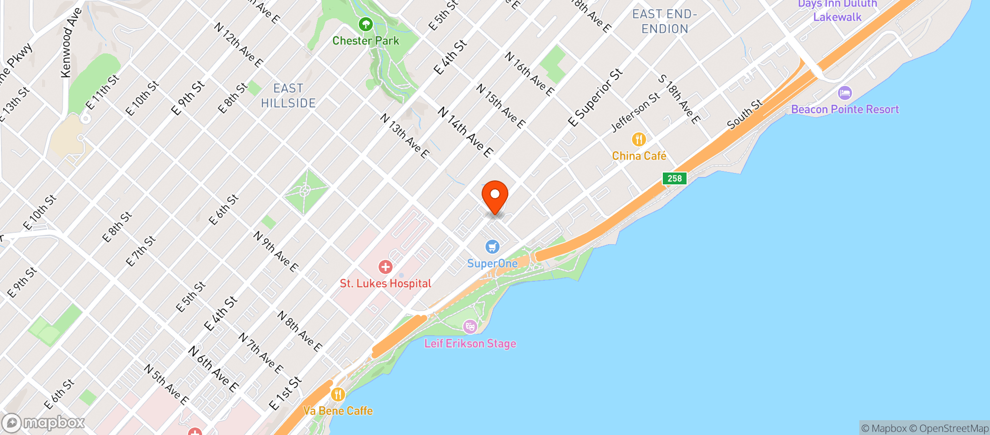 Map showing Super One