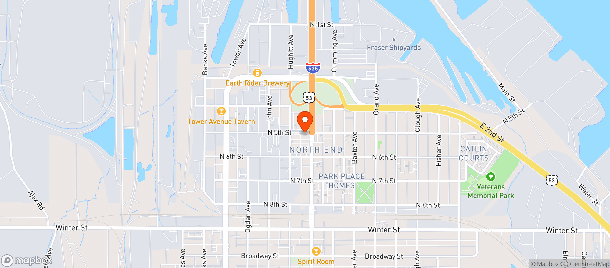 Map showing Hammond Liquor