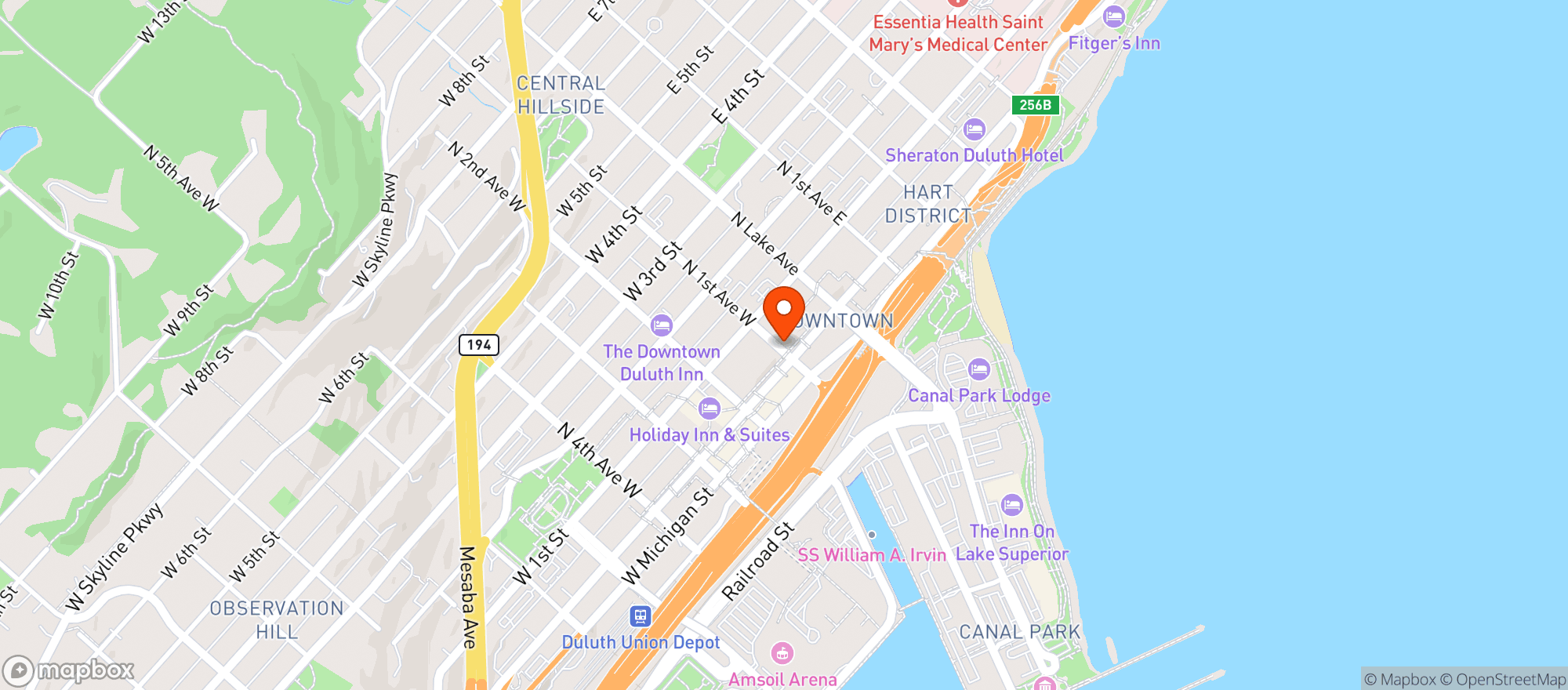 Map showing Flame Nightclub