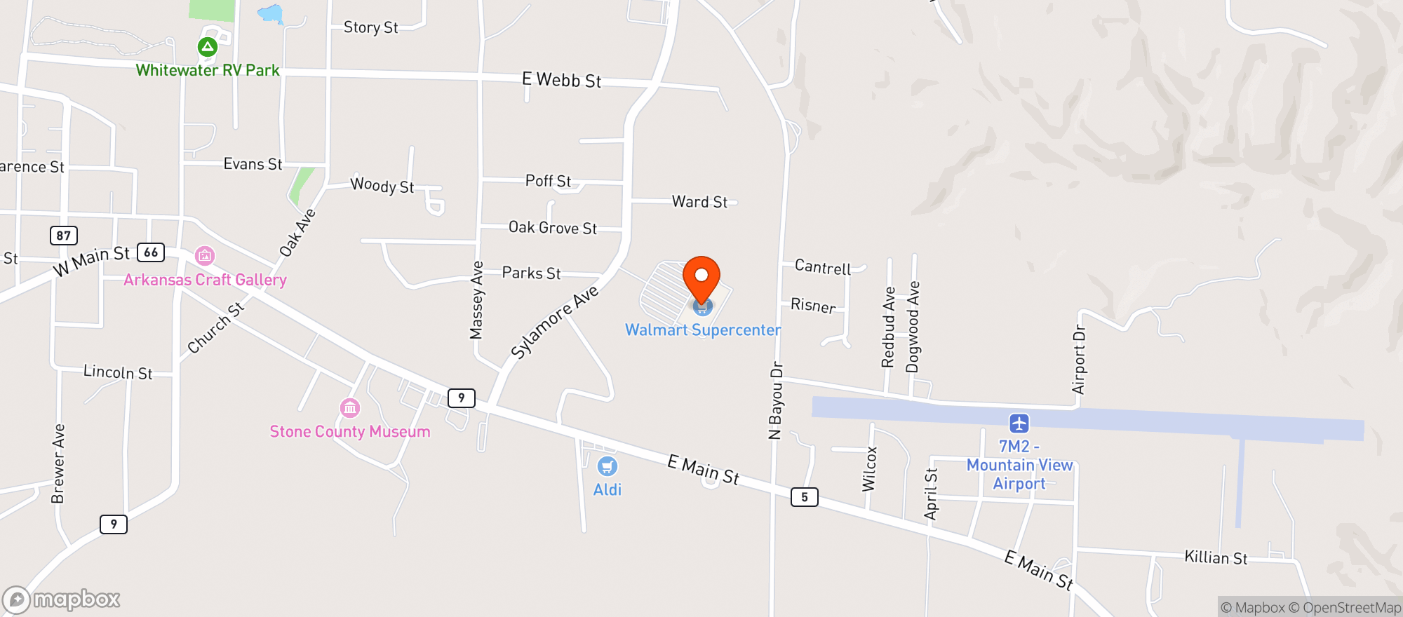 Map showing Walmart Supercenter