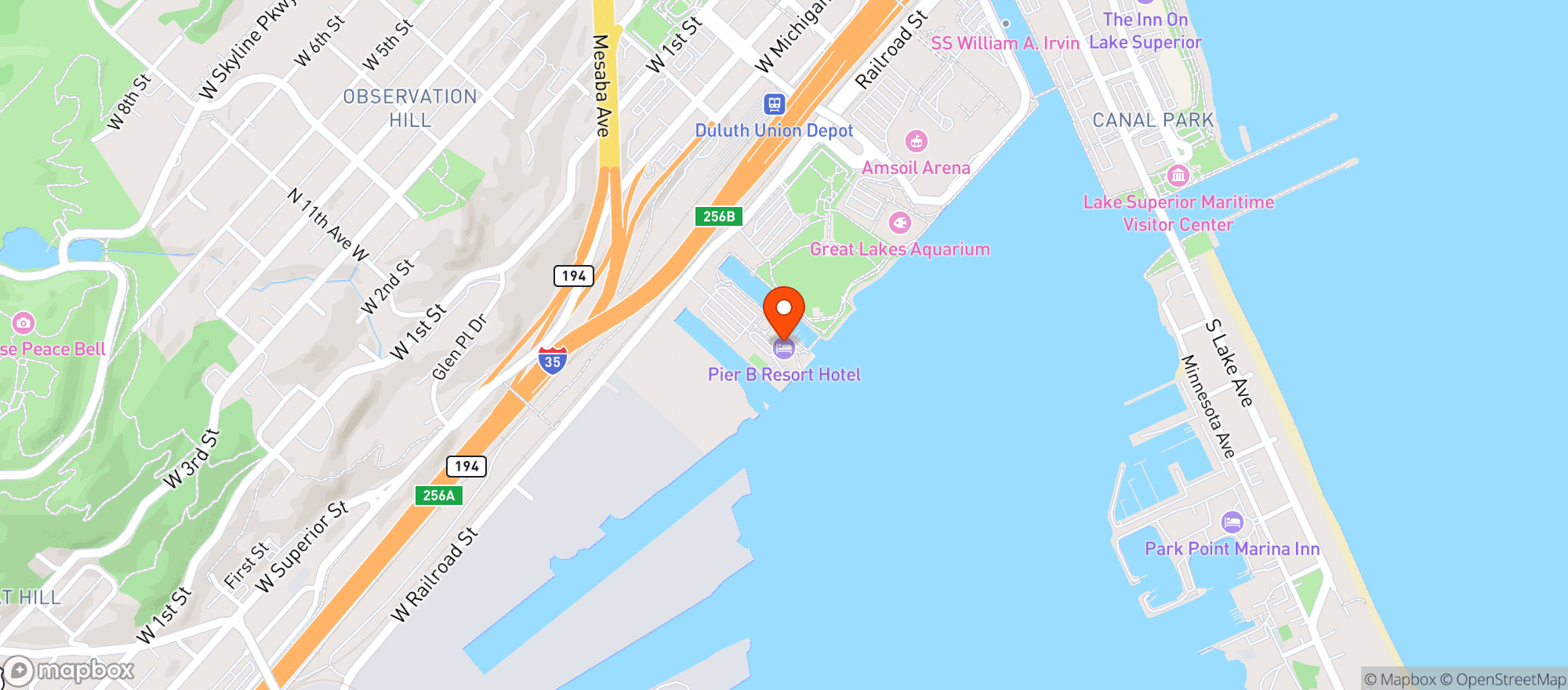 Map showing Pier B Resort