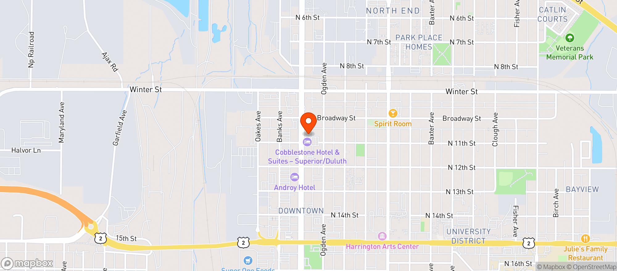Map showing Wissota Chophouse