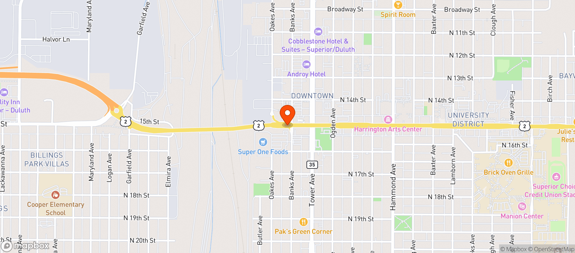 Map showing KEYPORT LOUNGE & LIQUOR