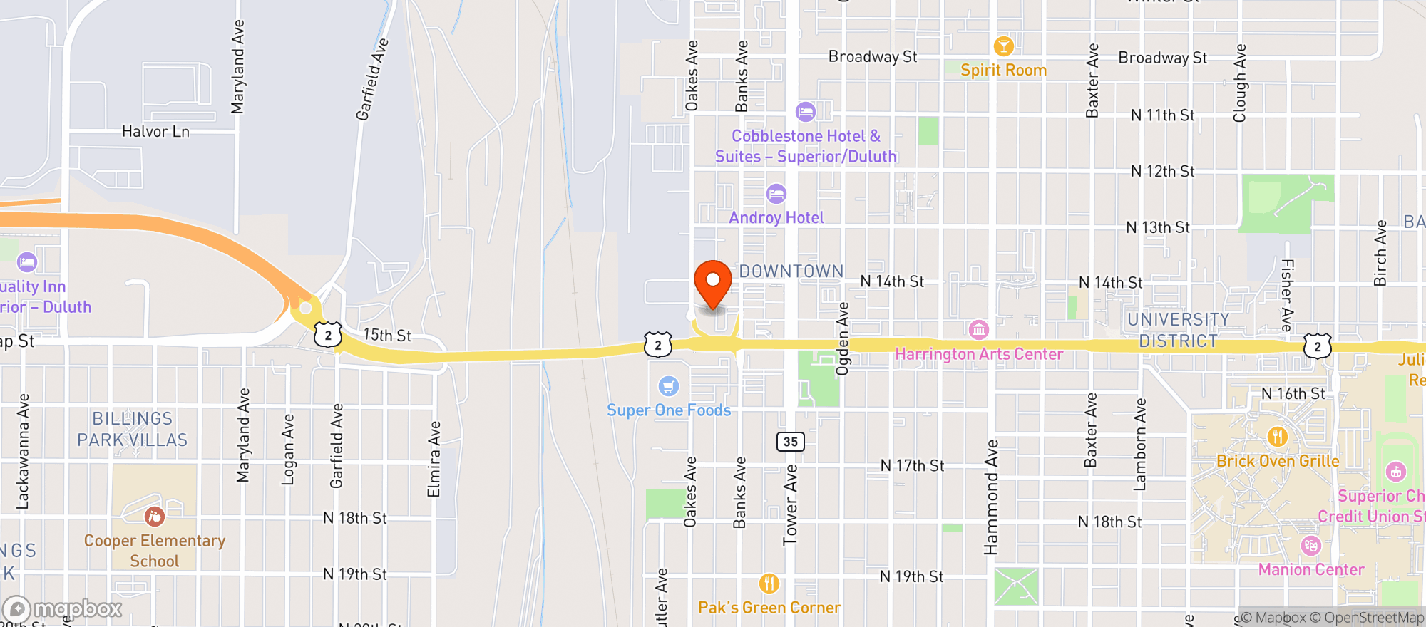 Map showing KWIK TRIP #203