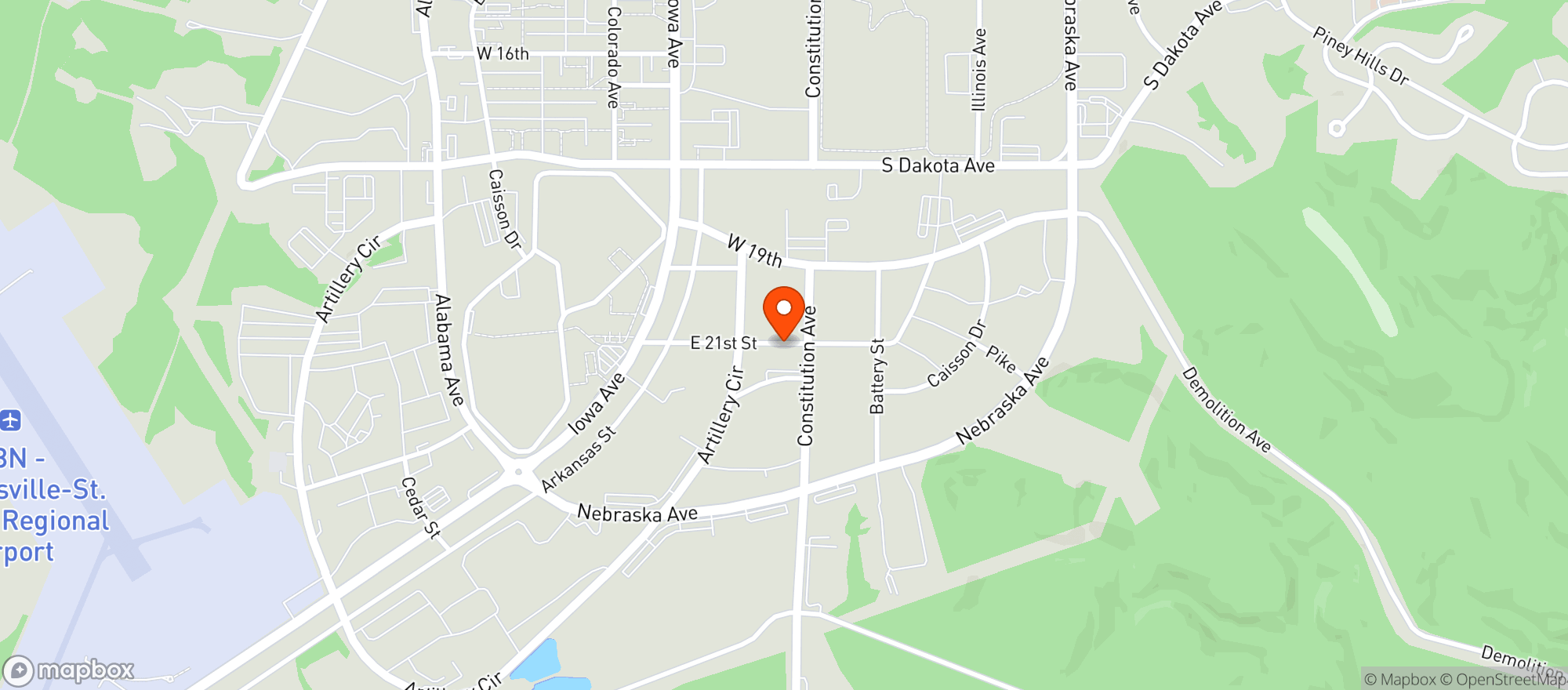Map showing Mil Sports Br (softball)