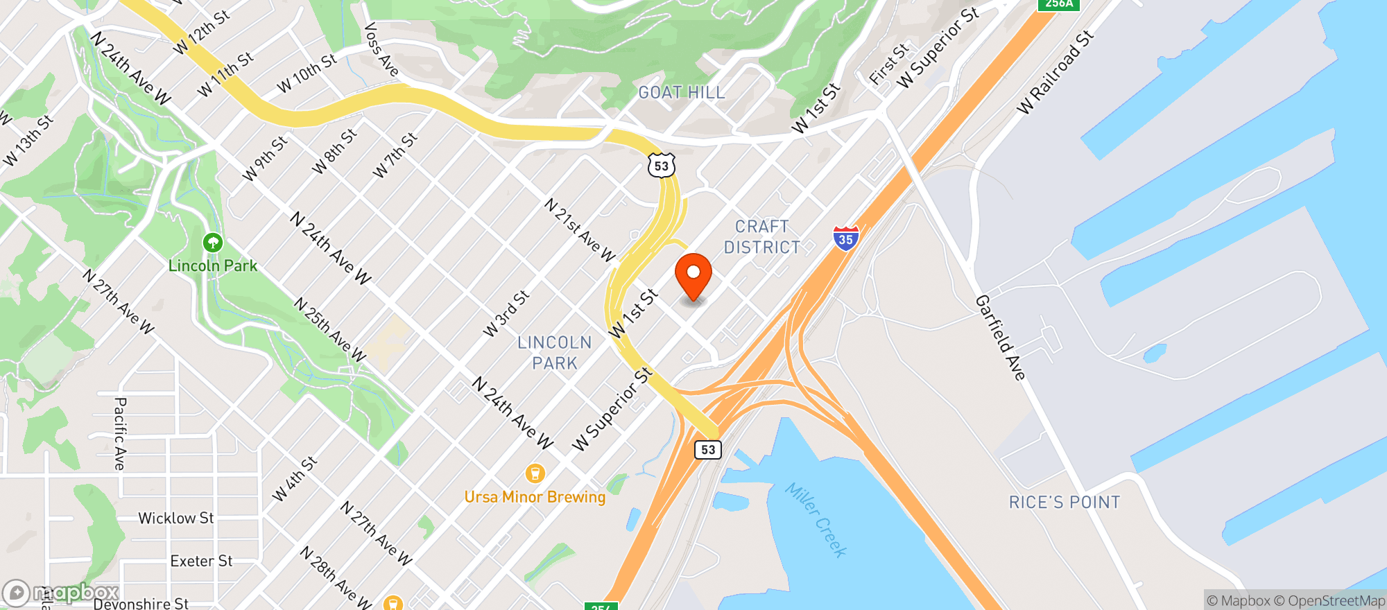 Map showing The Caddy Shack Duluth
