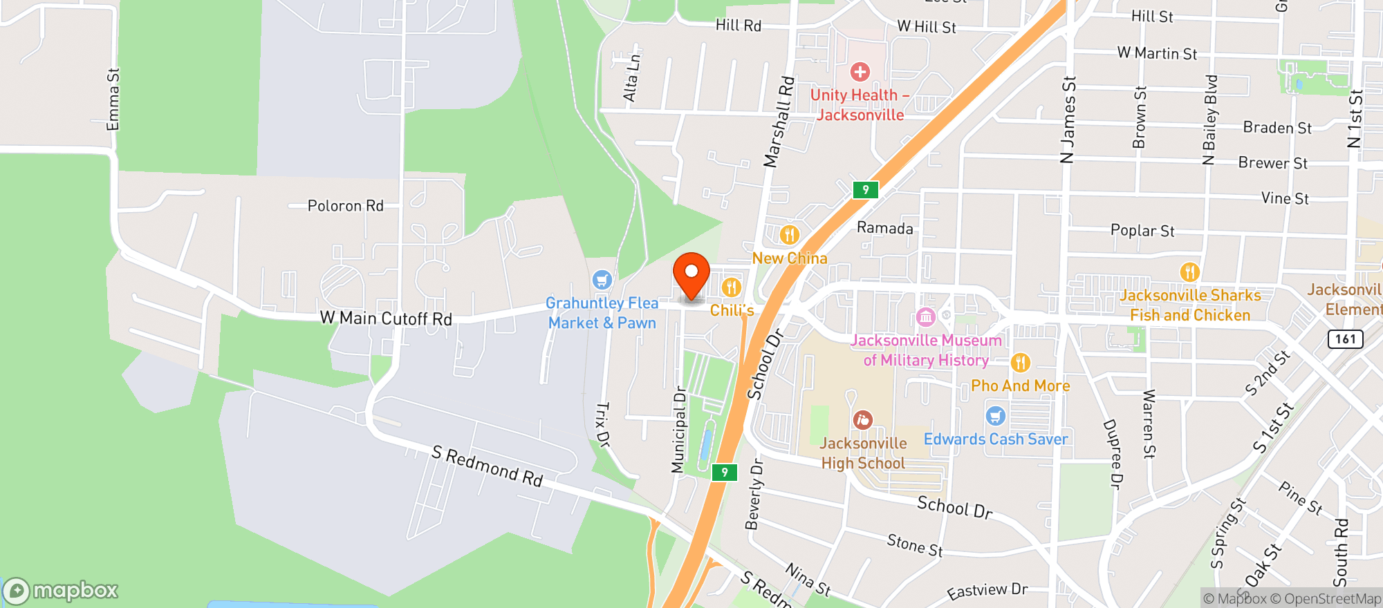 Map showing Chilis Grill & Bar