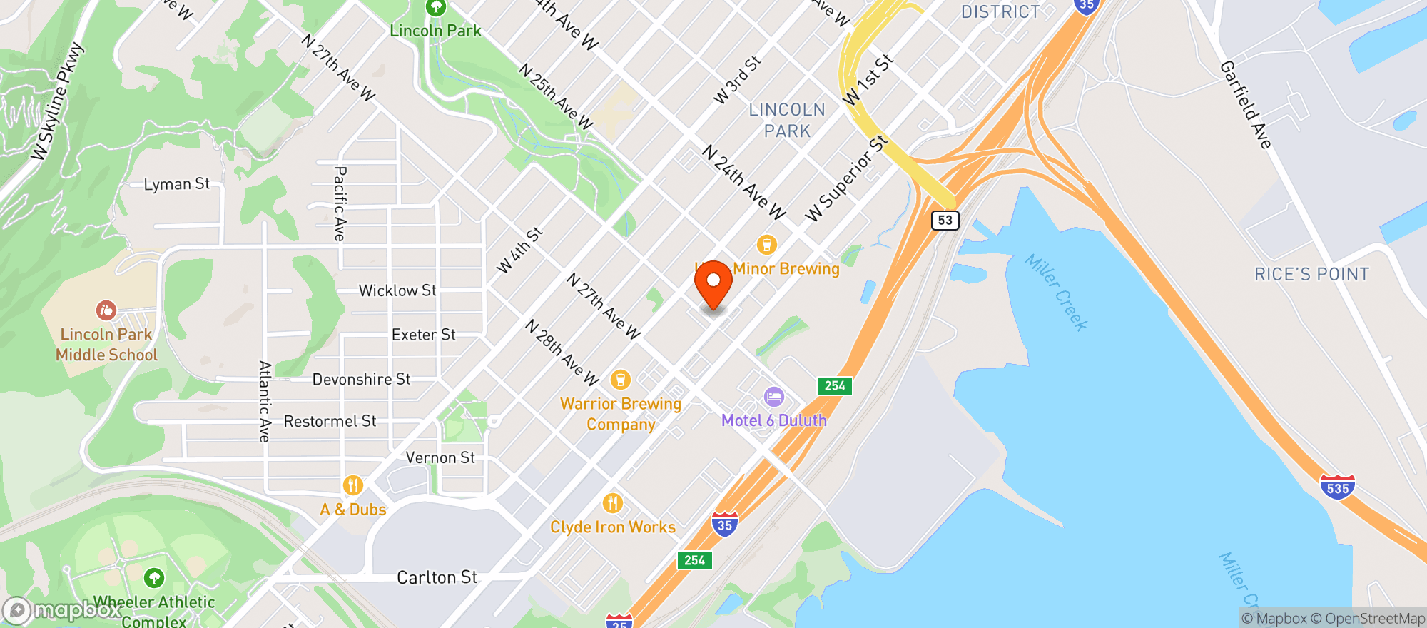 Map showing T Bonz Bar