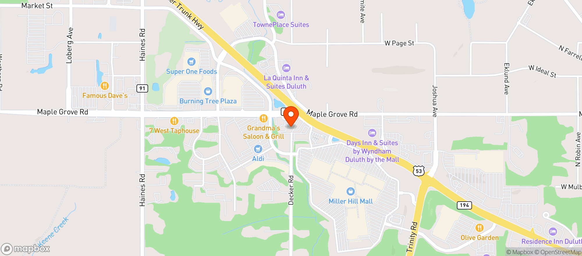 Map showing Vitamin Shoppe - Duluth