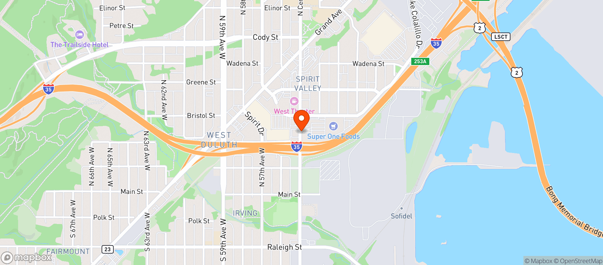 Map showing Super One Liquor