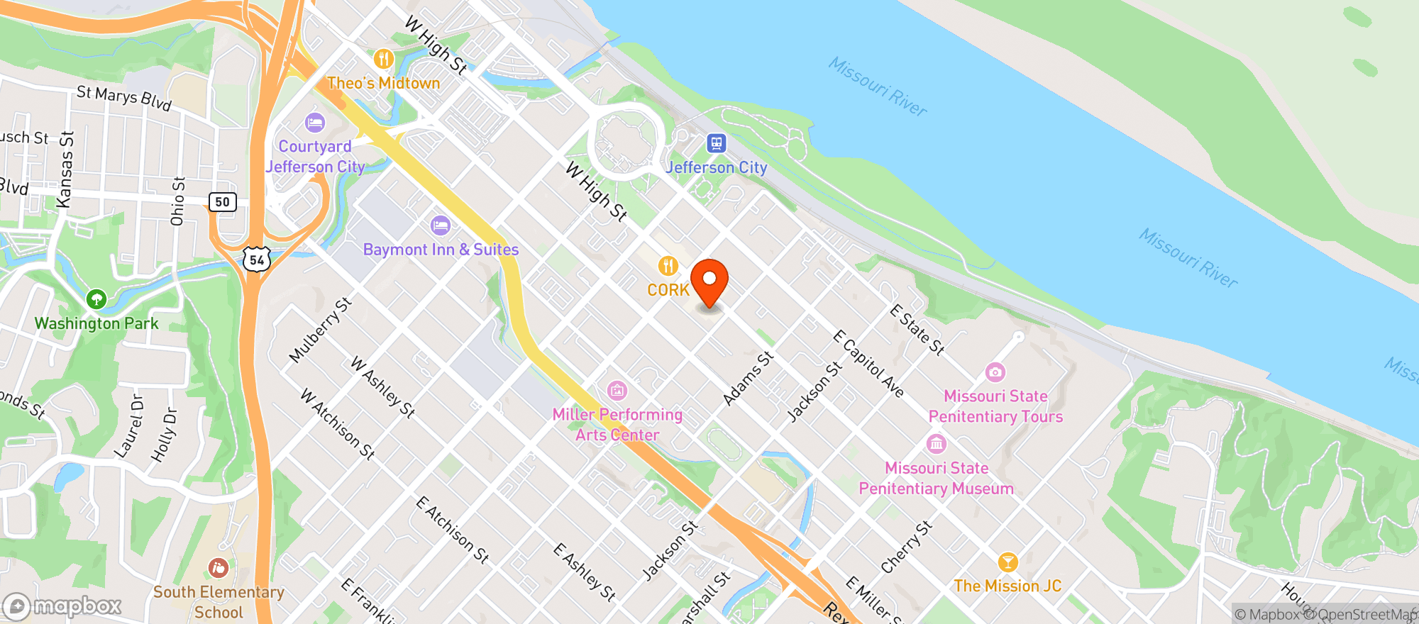 Map showing Spectators Sprts Bar & Bl