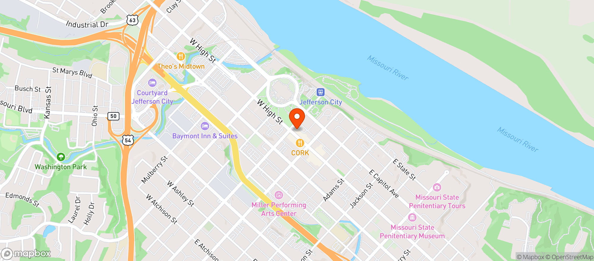 Map showing Grand Cafe