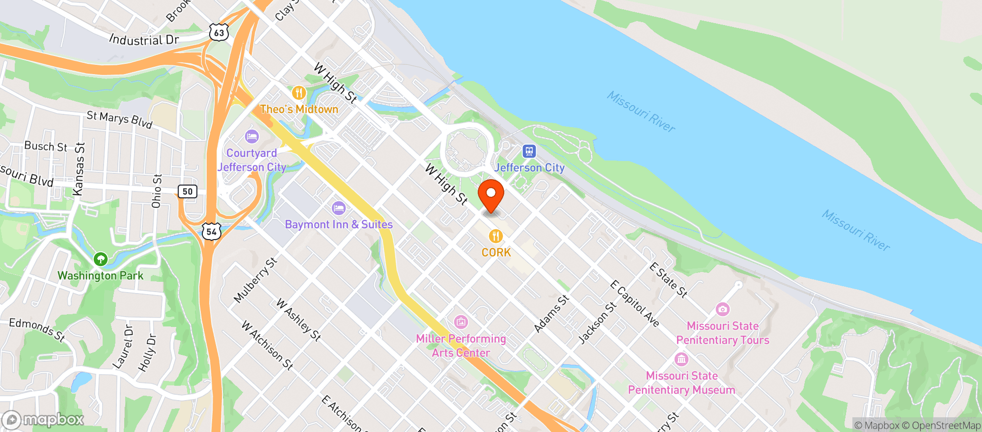 Map showing The Grand Cafe