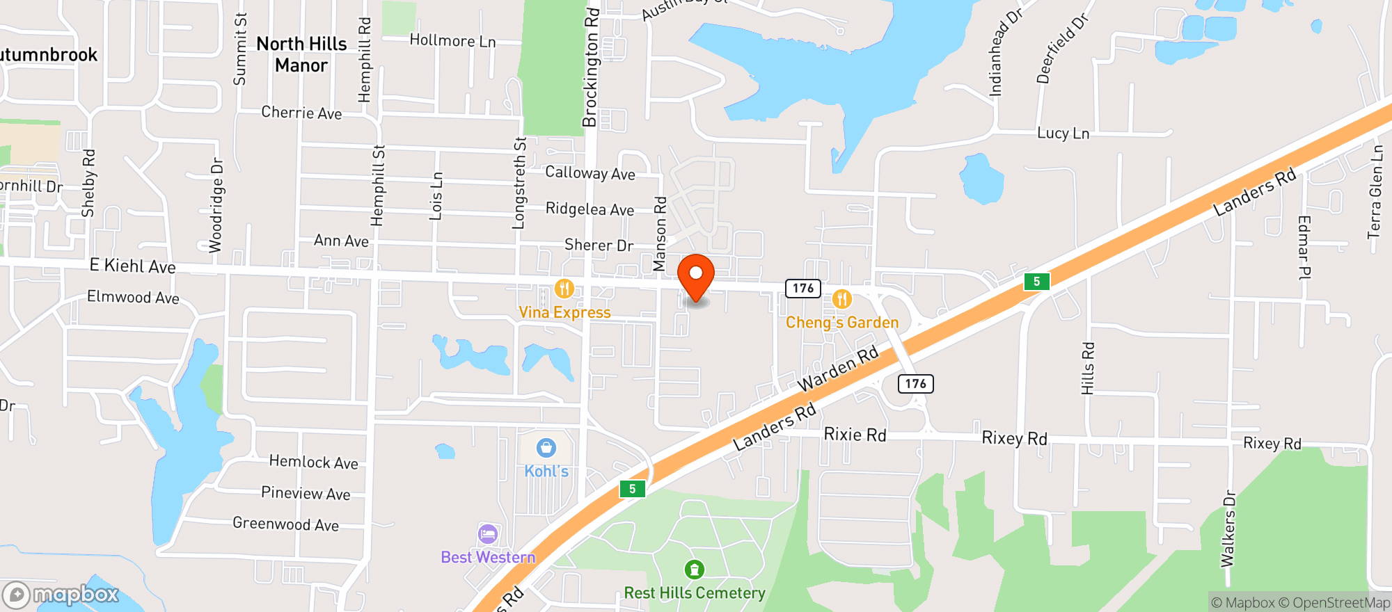 Map showing Moose Lodge