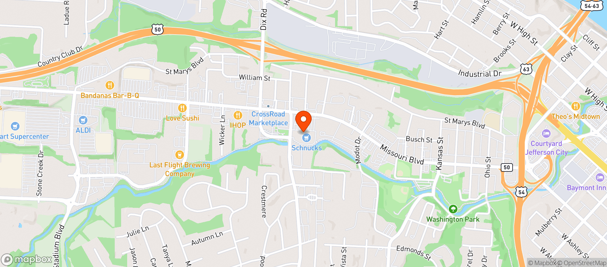 Map showing Schnucks