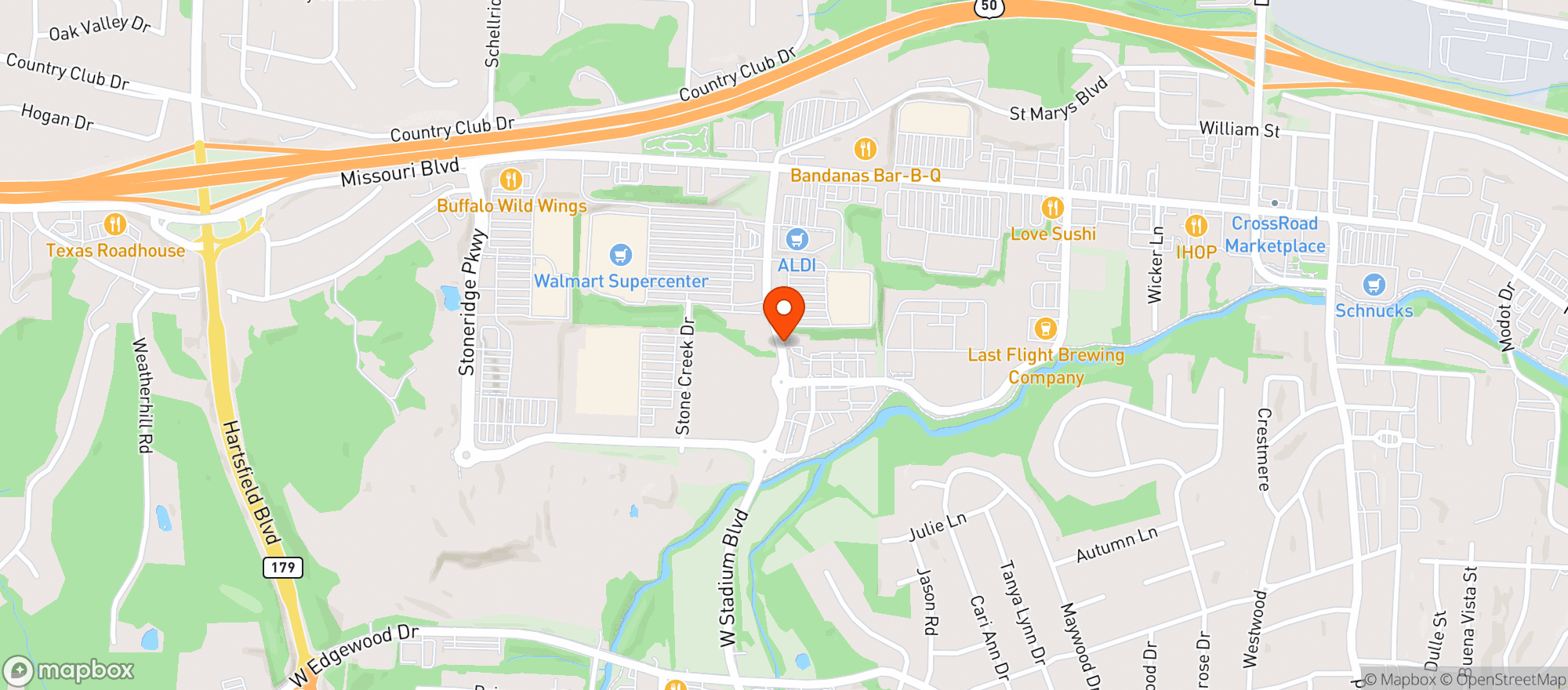 Map showing Target Store