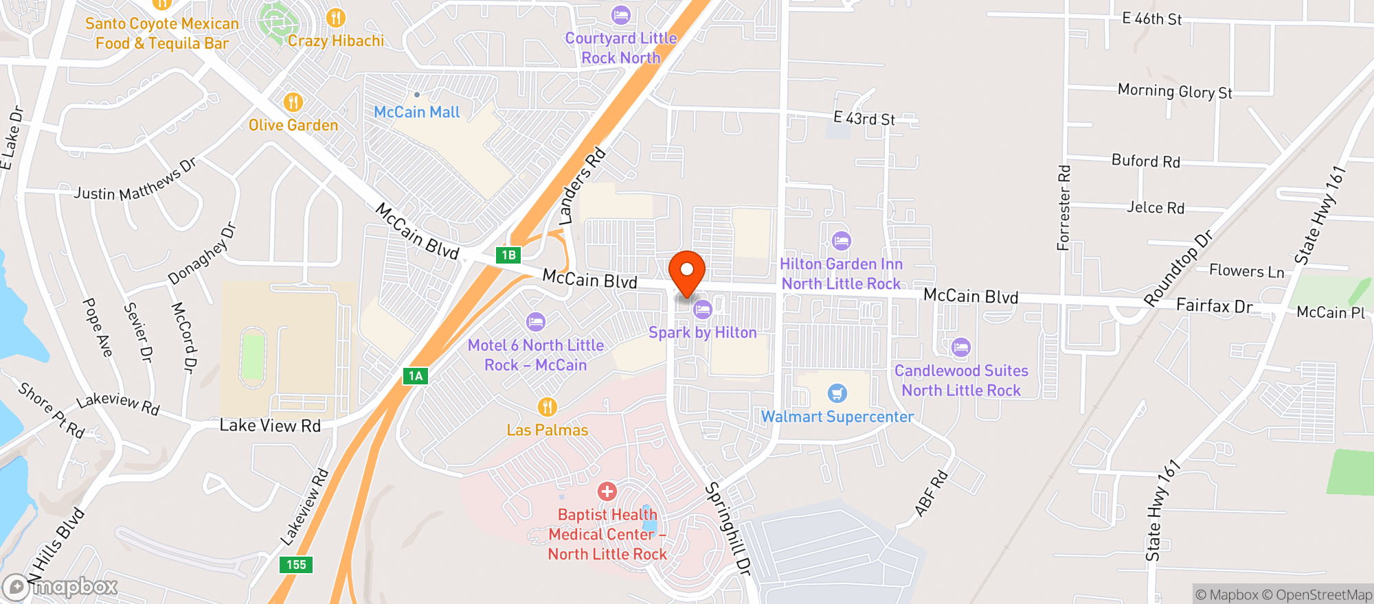 Map showing Vitamin Shoppe - North Little Rock