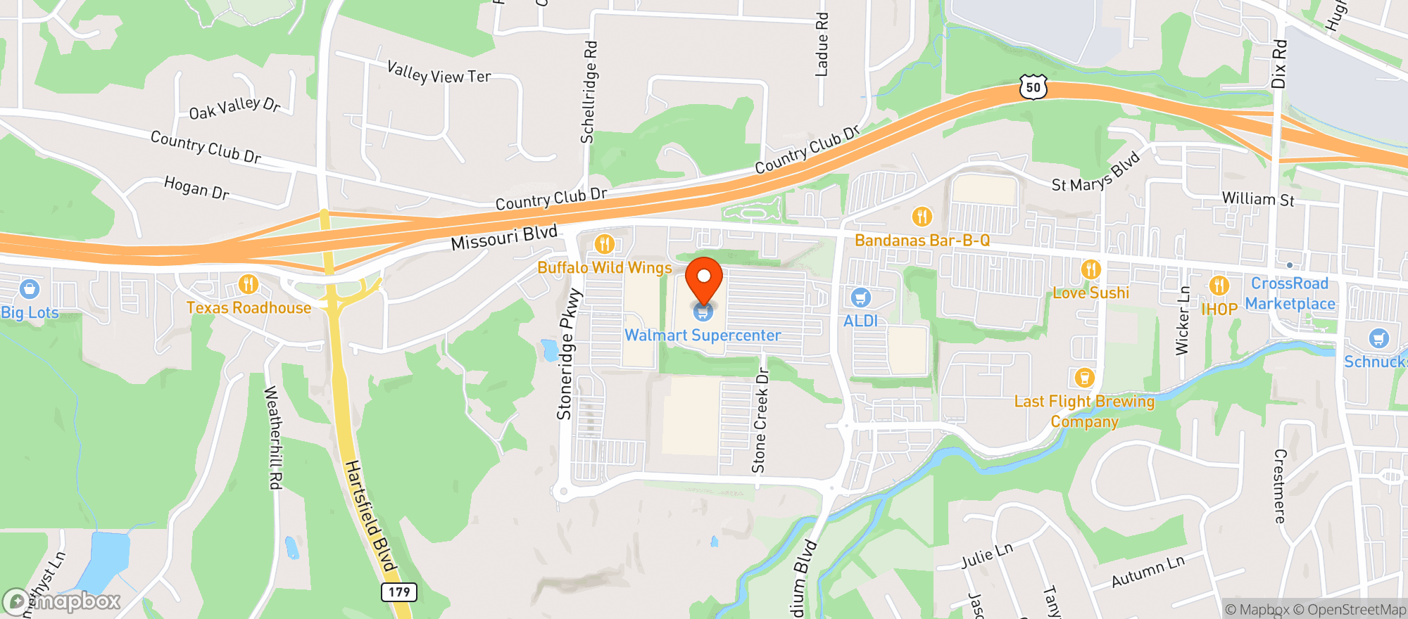 Map showing Walmart Supercenter