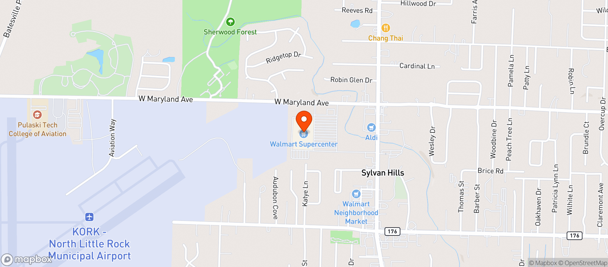 Map showing Walmart Supercenter