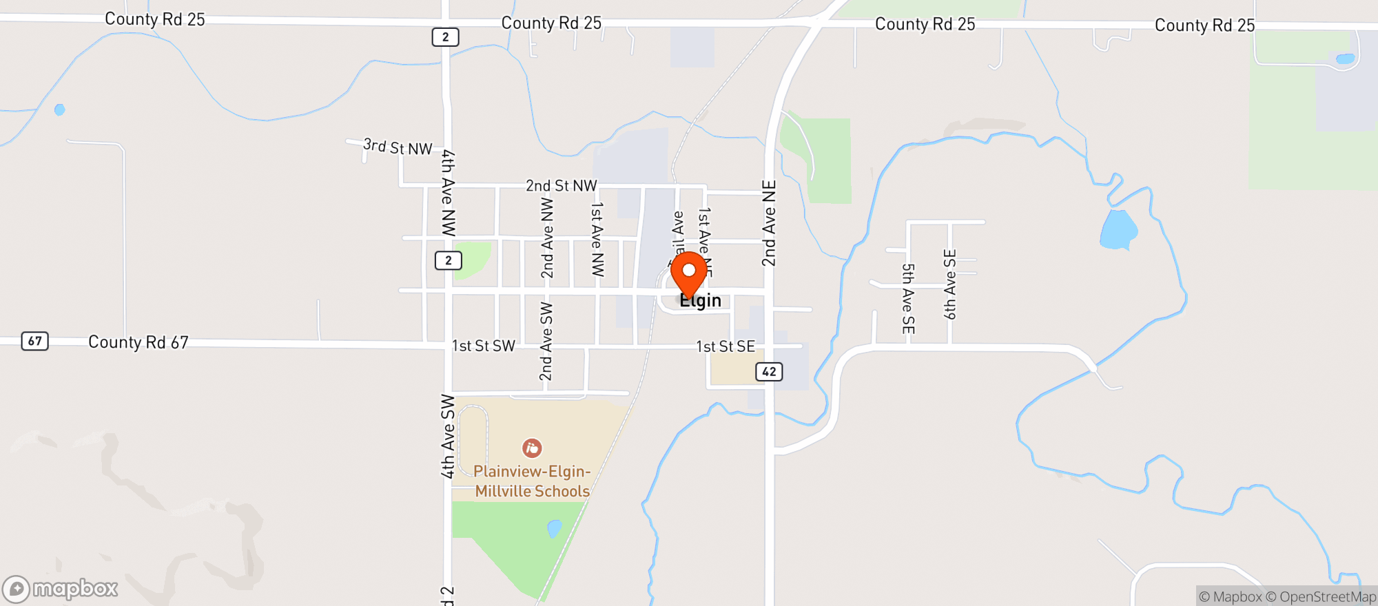 Map showing Oneills Pizza Pub