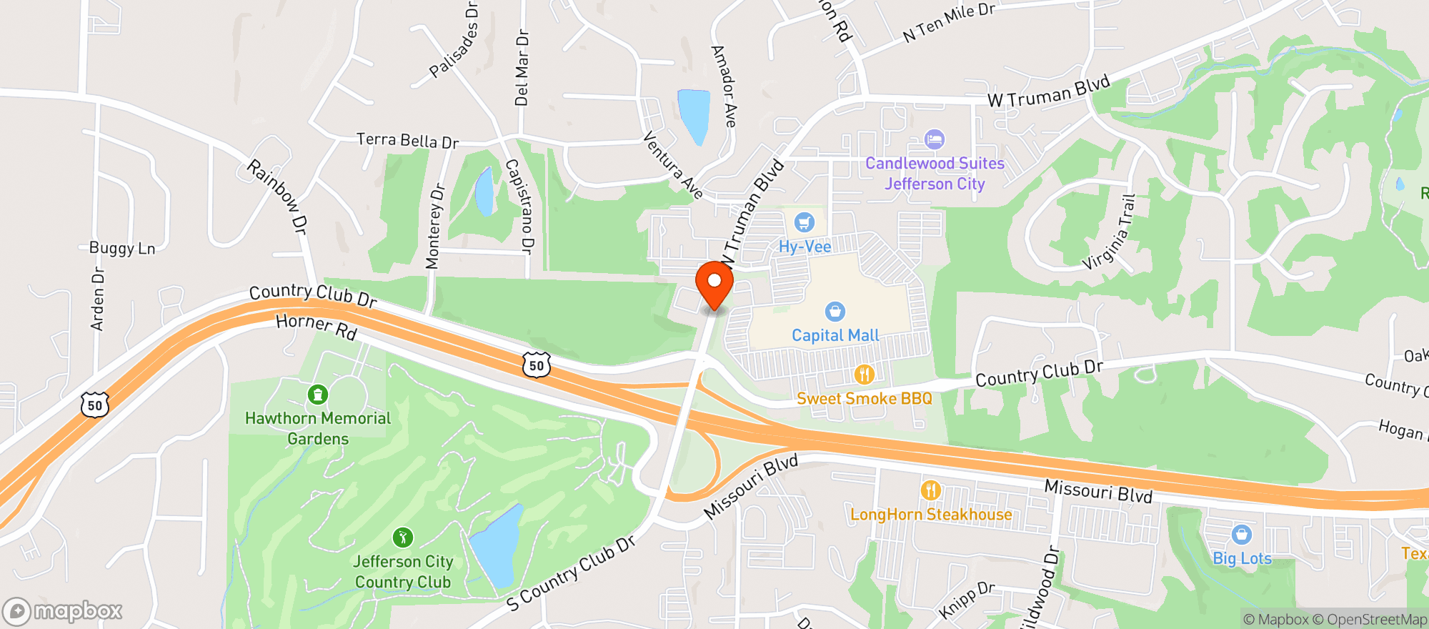 Map showing Hy Vee Food Store